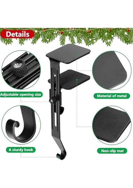 Şömine Için 4 Adet Noel Çorap Tutucular - Koruyucu Pedli Ayarlanabilir Çorap Askıları - Dekorasyon Yok (Yurt Dışından)