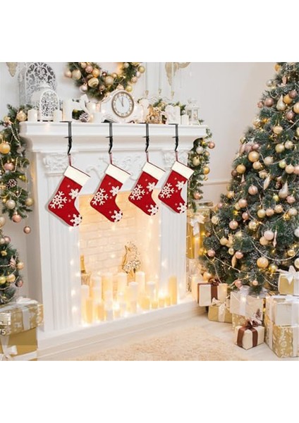 Şömine Için 4 Adet Noel Çorap Tutucular - Koruyucu Pedli Ayarlanabilir Çorap Askıları - Dekorasyon Yok (Yurt Dışından)