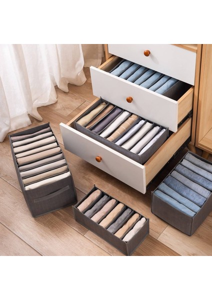 Adet Çekmece Kutuları Kot Pantolon T-Shirt Saklama Kutuları Organizatör Dolap Dolap Çekmeceler Organizatör 7 Izgaralar S (Yurt Dışından)