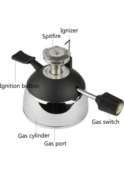 Mini Masa Üstü Bütan Gaz Brülörü Alev Kafası ile Sifon Kahve Isıtıcı Makinesi Kahve Makinesi Mocha Pot Gaz Sobası (Gaz Yok) (Yurt Dışından)