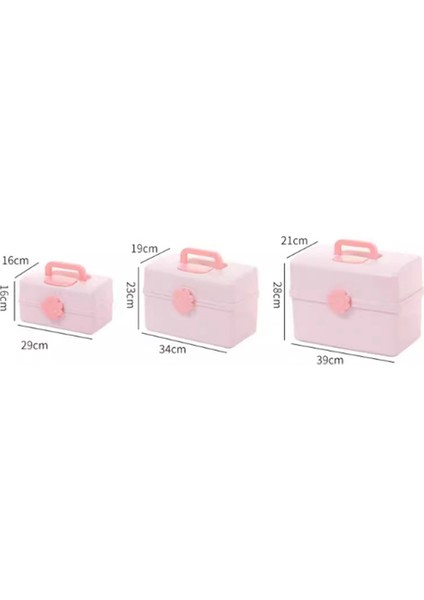 Lastik Bant Saklama Pembe Çocuk Saç Aksesuarları Saklama Kutusu Çok Katmanlı Saç Aksesuarları Saklama Kutusu (Orta) (Yurt Dışından) fiyatları