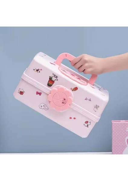 Lastik Bant Saklama Pembe Çocuk Saç Aksesuarları Saklama Kutusu Çok Katmanlı Saç Aksesuarları Saklama Kutusu (Orta) (Yurt Dışından) fırsatları