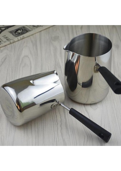 Uzun Saplı Balmumu Eritme Potası Mum Sabun Eritir Pot Kokulu Balmumu Erir Metal Kahve Sürahi Latte Süt Köpürtme Sürahisi, 350 ml (Yurt Dışından)