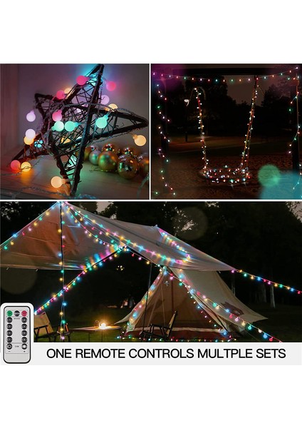 Küre Dize Işıklar Dış Mekan Suya Dayanıklı, Uzaktan Kumandalı 100 LED Renkli Küre Işık, Arka Bahçe Için USB Dize Işıklar, Veranda (Yurt Dışından) modelleri