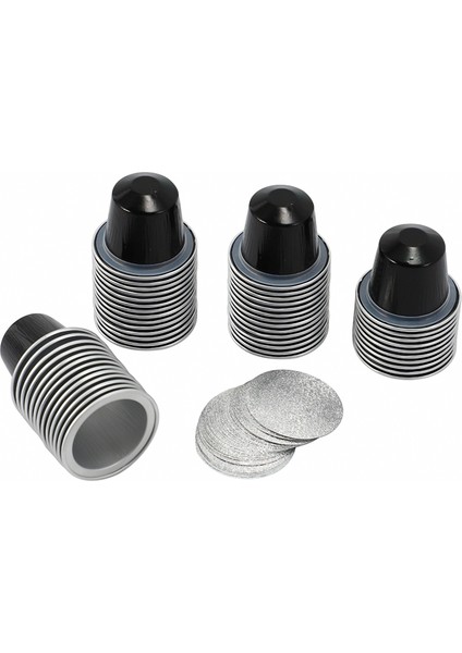 50 Takım Doldurulabilir Kahve Kapsülleri Bardak Tek Kullanımlık Kahve Kapsülleri Ambalaj Cafe Malzemeleri Siyah (Yurt Dışından) fiyatları