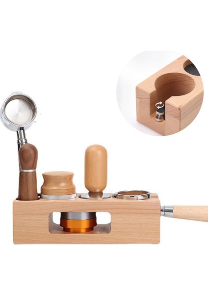 58MM Kahve Karıştırıcı Tutucu Ahşap Dolgu Destek Tabanı Espresso Karıştırıcı Ped Filtre Tutucu Barista Kahve Aksesuarları (Yurt Dışından)