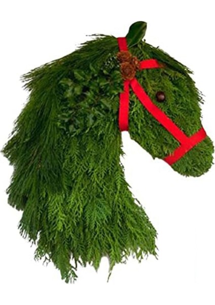 Ön Kapı Için At Çelenkleri Güzel Noel At Kafası Noel Eğitimi At Kafası Çelenk, Yapay Çelenkler (Yurt Dışından)