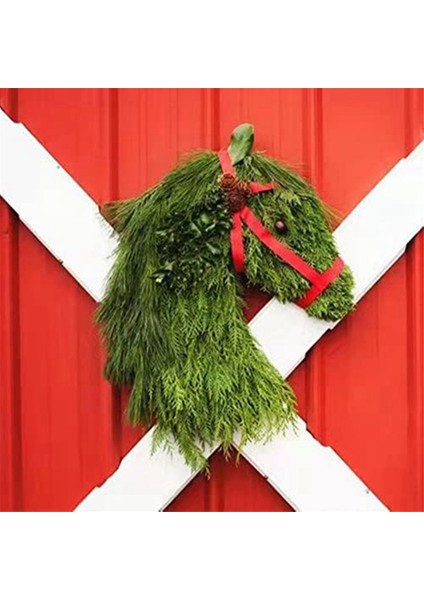 Ön Kapı Için At Çelenkleri Güzel Noel At Kafası Noel Eğitimi At Kafası Çelenk, Yapay Çelenkler (Yurt Dışından)