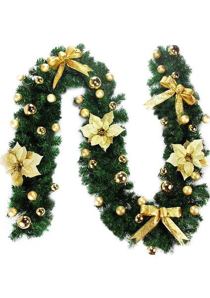 9 Feet Garland Noel Süslemeleri Ön Kapı Için Meyveler ve Çam Kozalakları ile Yapay Çelenk Yeşil + Sarı (Yurt Dışından)