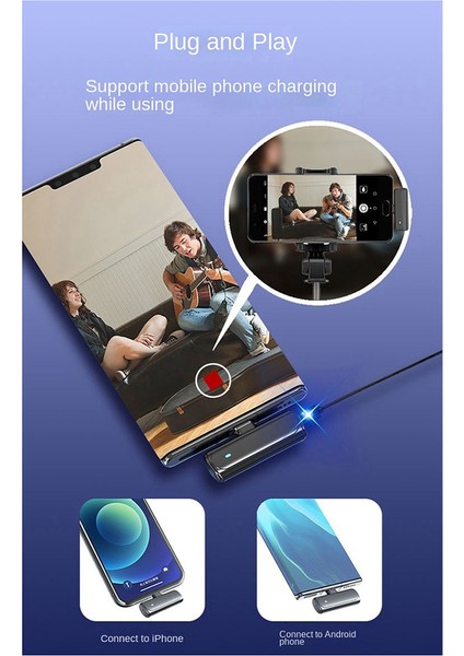 Android Mobil Canlı Kayıt Röportaj Mikrofonu Için Yeni Kablosuz Yaka Mikrofonu Mikrofonu (Yurt Dışından)
