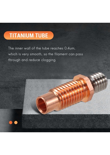 All-Metal Bi-Metal V6-Tcrazy Heatbreak Titanyum ve Bakır 3D Yazıcı Memesi Bimetal Boğaz 1.75MM V6 Hotend Isıtıcı Için (Yurt Dışından)