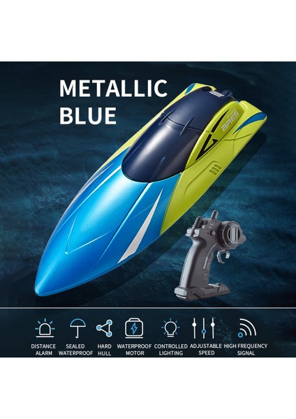 Rc Tekne 2.4g Çift Dümen Motoru Su Geçirmez Yüksek Hız Teknesi Oyuncaklar Hediye Çocuklar Için Çocuk Modeli Oyuncak Uzaktan Kumanda Gemi-Mavi (Yurt Dışından)