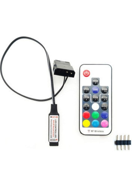 Bilgisayar Fanı Aydınlatma Efekti Kontrol Cihazı, 5V 3-PIN/12V 4-Pin Rgb Fan Ekipmanları Tel Kontrolü/uzaktan Kumanda ile Açma/kapama (Yurt Dışından)