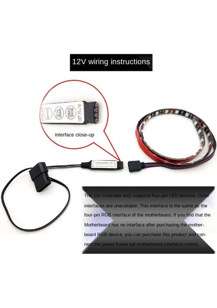 Bilgisayar Fanı Aydınlatma Efekti Kontrol Cihazı, 5V 3-PIN/12V 4-Pin Rgb Fan Ekipmanları Tel Kontrolü/uzaktan Kumanda ile Açma/kapama (Yurt Dışından)