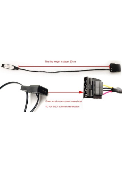Bilgisayar Fanı Aydınlatma Efekti Kontrol Cihazı, 5V 3-PIN/12V 4-Pin Rgb Fan Ekipmanları Tel Kontrolü/uzaktan Kumanda ile Açma/kapama (Yurt Dışından)