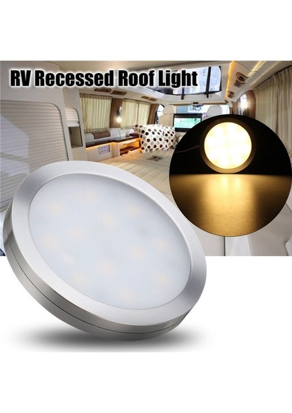 12V LED Işık Rv Römork Tekne Iç Tavan Aşağı Tavan Lambası Sıcak Beyaz (Yurt Dışından)