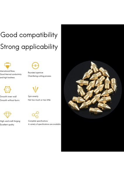 20 Adet 3D Yazıcı Memesi 0.4mm Mk8 Creality CR10 Için Ekstruder Kafası (Yurt Dışından) fırsatları