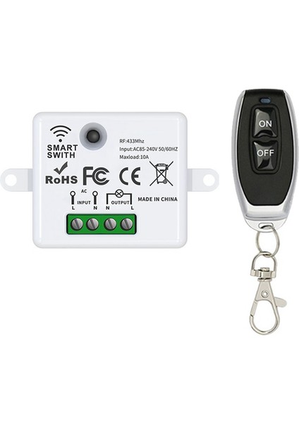 433MHZ AC85-240V Kablosuz Rf Uzaktan Kumanda Anahtarı 1ch Röle Alıcısı, LED Ampul Kontrolü Için On/off Verici ile (Yurt Dışından)