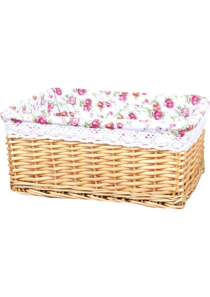 El Yapımı Rattan Depolama Sepeti Aperatif Meyve Enkaz Giyim Bitirme Söğüt Depolama Sepeti-Bal Rengi (Yurt Dışından)