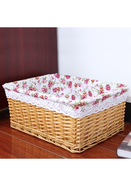 El Yapımı Rattan Depolama Sepeti Aperatif Meyve Enkaz Giyim Bitirme Söğüt Depolama Sepeti-Bal Rengi (Yurt Dışından) fırsatları