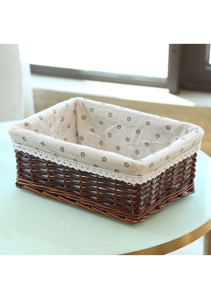 El Yapımı Rattan Depolama Sepeti Aperatif Meyve Enkaz Giyim Bitirme Söğüt Depolama Sepeti-Bal Rengi (Yurt Dışından) indirimleri