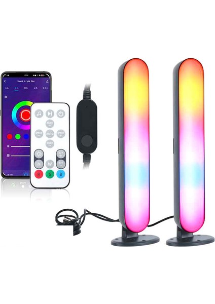 Akıllı Graffiti Wifi Masaüstü Ortam Işığı Rgb Phantom Renkli Bilgisayar Bluetooth Oyun Müzik Alma Dolgu Işığı (Yurt Dışından)
