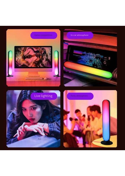 Akıllı Graffiti Wifi Masaüstü Ortam Işığı Rgb Phantom Renkli Bilgisayar Bluetooth Oyun Müzik Alma Dolgu Işığı (Yurt Dışından)