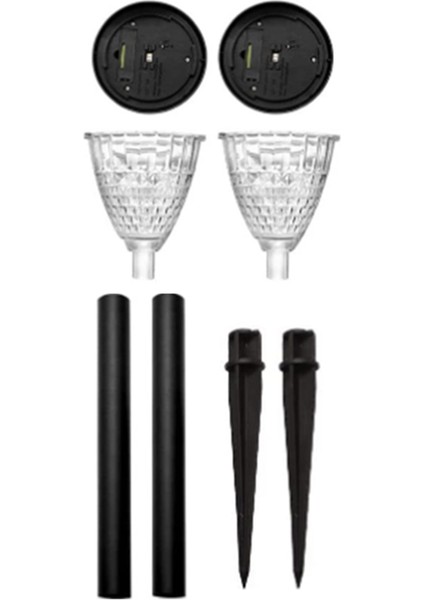 2 Adet Açık Güneş Yolu Işık Sıcak Işık LED Güneş Işık Açık Su Geçirmez Güneş Enerjili Bahçe Peyzaj Dekorasyon (Yurt Dışından)