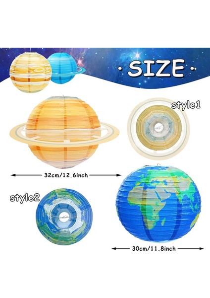 8 Adet Uzay Kağıt Fenerler Çok Renkli Güneş Sistemi Gezegenler Fenerler 12 Inç Dış Uzay Parti Malzemeleri (Yurt Dışından)