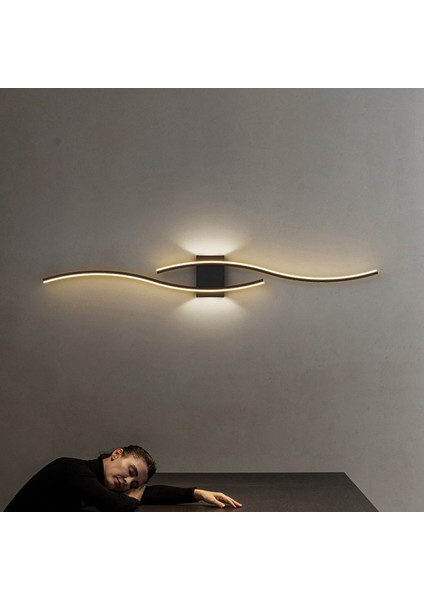 Lüks Minimalist Şerit Duvar Lambası Başucu Modern Minimalist Oturma Odası Izgarası Tv Arka Plan Duvar Lambası (Yurt Dışından)