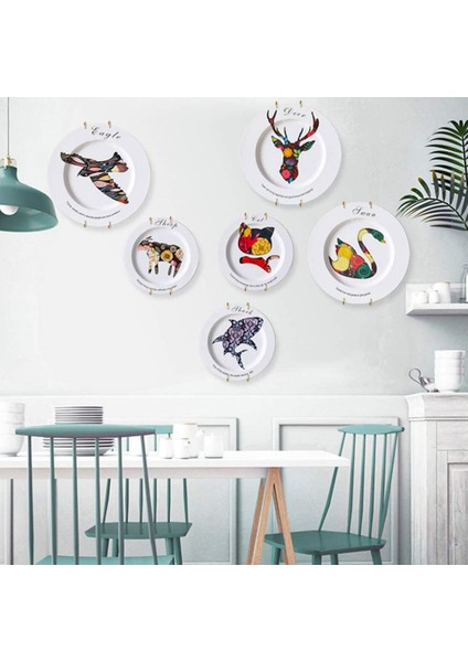 Duvarlar Için Paslanmaz Çelik Plaka Askıları Uyumlu Dekoratif Plakalar Kancalar 10 Pcs Duvar Kancalı Bulaşık Diaplay Tutucu (Yurt Dışından) modelleri