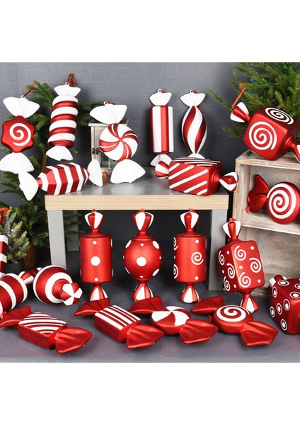 3 Adet Noel Süslemeleri Büyük Şeker Kamışı Dıy Noel Kolye Ev Noel Partisi Favor Yeni Yıl Hediyesi (Yurt Dışından)