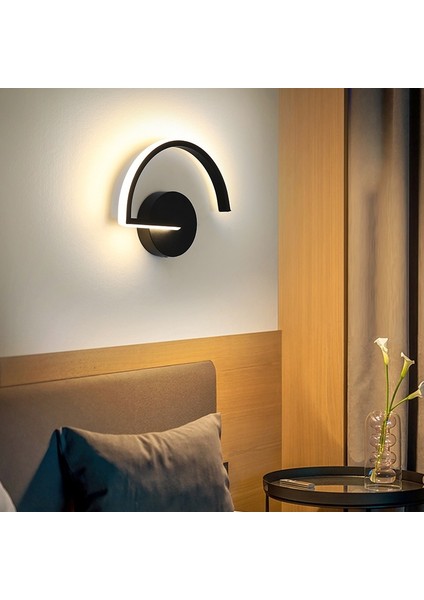 LED Yatak Odası Işık 15W Otel Dekorasyon Lambası Sanat Yarım Daire Için 3 Ton Sıcaklık Duvar Işıkları (Yurt Dışından) fırsatları