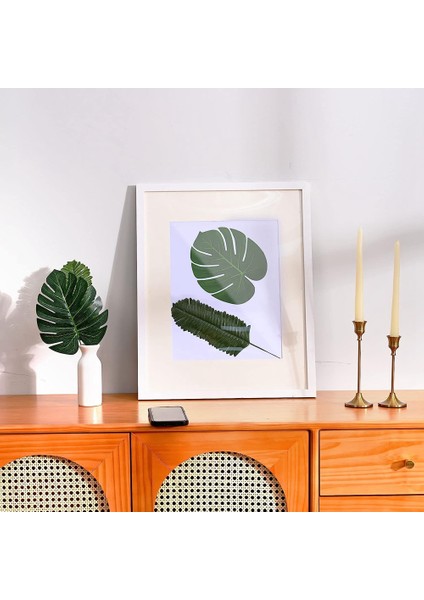 84 Pcs 6 Çeşit Yapay Palmiye Yaprakları, Tropikal Monstera Yaprakları, Orman Yaprakları Süslemeleri, Saplı Palmiye Yaprağı (Yurt Dışından)