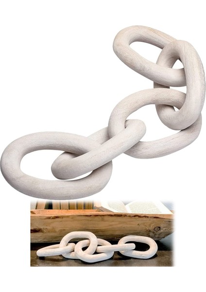 Ahşap Zincir Bağlantı Dekoru, 21.6 El Oyması Dekoratif Ahşap Zincir, Çiftlik Evi Rafı ve Yan Masa B Için Çağdaş Ev Dekor (Yurt Dışından) modelleri