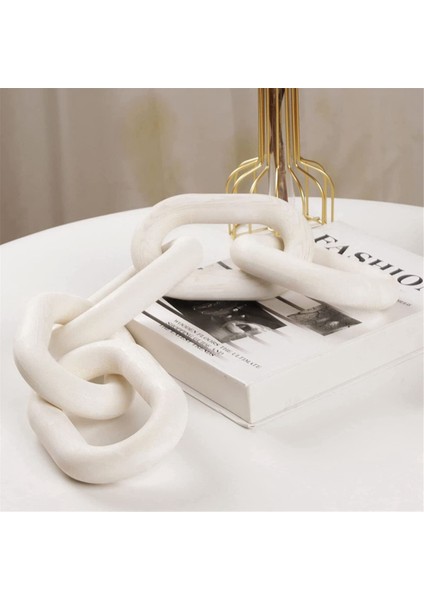 Ahşap Zincir Bağlantı Dekoru, 21.6 El Oyması Dekoratif Ahşap Zincir, Çiftlik Evi Rafı ve Yan Masa B Için Çağdaş Ev Dekor (Yurt Dışından) fırsatları