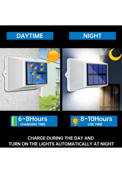 Dekorasyon LED Güneş Enerjili Dış Mekan Işıkları Güneş Çit Lambası IP65 Su Geçirmez Güneş Güverte Işığı Otomatik Açma/kapama Modu 4 Adet Beyaz (Yurt Dışından)