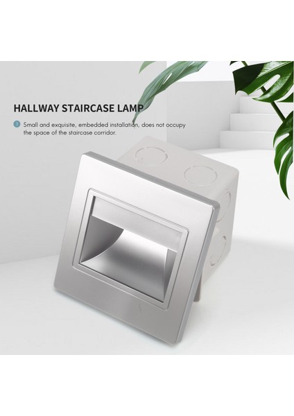 4 Adet Merdiven Lambası LED 3W LED Gömme Duvar Lambası Ayak Lambası Adım Lambaları Kapalı Arka Plan Aydınlatması Gece Lambası Merdiven Koridor 86 Kutu ile (Yurt Dışından)