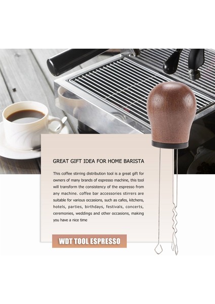 Iğne Espresso Kahve Karıştırıcı, Kahve Dağıtım Tozu Kolu Profesyonel Barista Ceviz Ahşap Için Karıştırma Aracı (Yurt Dışından) modelleri