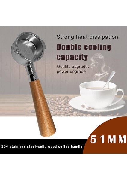 Kahve 51MM Dipsiz Portafilter Icona Ecp ECOV311 Espresso Makinesi ile Uyumlu, Taban Filtre Tutucu Yok (Yurt Dışından)