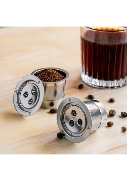 Üç Delikli Yeniden Kullanılabilir Kahve Kapsülü Paslanmaz Çelik Yeniden Kullanılabilir Kahve Kapsülü Kahve Espresso Doldurulabilir Kahve Kapsülleri (Yurt Dışından)
