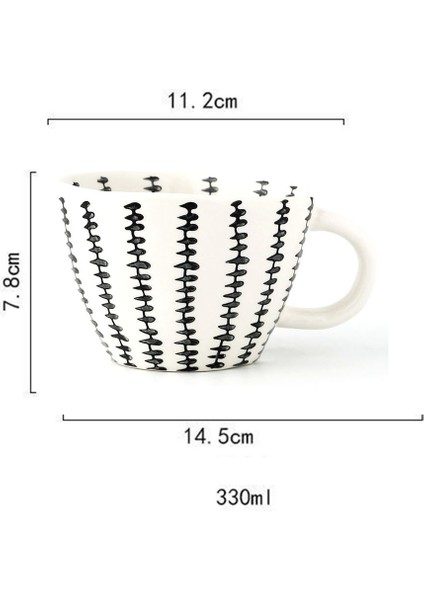 Geometrik Seramik Bardak El Boyalı Kapasiteli Su Kolu Bardak Düzensiz Süt Ofis Kahve Fincanı Hediye Ev Dekor Q (Yurt Dışından)