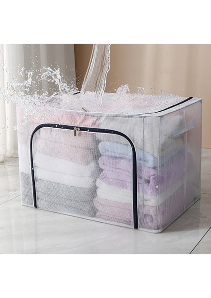 Kumaş Elbise Çelik Çerçeve Şeffaf Saklama Kutusu Çarşaf Battaniye Yastık Ayakkabı Raf Konteyner Katlanabilir Saklama Kutusu D (Yurt Dışından) indirimleri