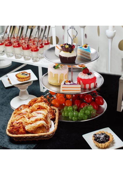 Kek Standları Paslanmaz Çelik Katmanlı Cupcake Standı 3 Katmanlı Servis Tepsisi Masa Ekran Cupcake Kulesi Kek Tabakları (Yurt Dışından) indirimleri