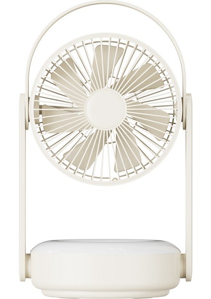 10000 Mah Duvara Monte Fan Gece Lambası Ücretsiz Delme Ev Sessiz Fan Masaüstü Masaüstü Fan USB Şarj Fanı Krem Renk (Yurt Dışından)