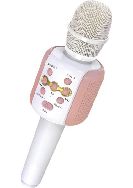 Kablosuz Bluetooth Mikrofon Taşınabilir El Kondenser Mikrofon Karaoke Hoparlör Pc Android Için Pembe (Yurt Dışından)