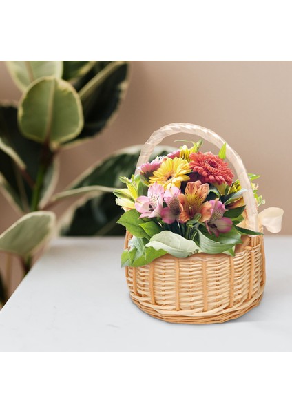 Dokuma Rattan Depolama Sepeti Çiçek Kız El Sepeti Fiyonklu El Yapımı, L (Yurt Dışından) fiyatları