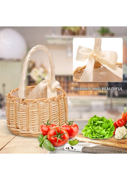 Dokuma Rattan Depolama Sepeti Çiçek Kız El Sepeti Fiyonklu El Yapımı, L (Yurt Dışından) modelleri