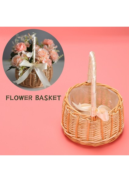 Dokuma Rattan Depolama Sepeti Çiçek Kız El Sepeti Fiyonklu El Yapımı, L (Yurt Dışından) indirimleri