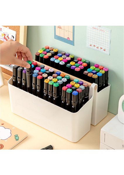 Ahşap Saplı 2 Paket Kalem Tutucu Masa Caddy'leri, Ayarlanabilir Bölmeli Sanat El Sanatları Depolama Organizatörü (Beyaz / Sarı) (Yurt Dışından) fırsatları